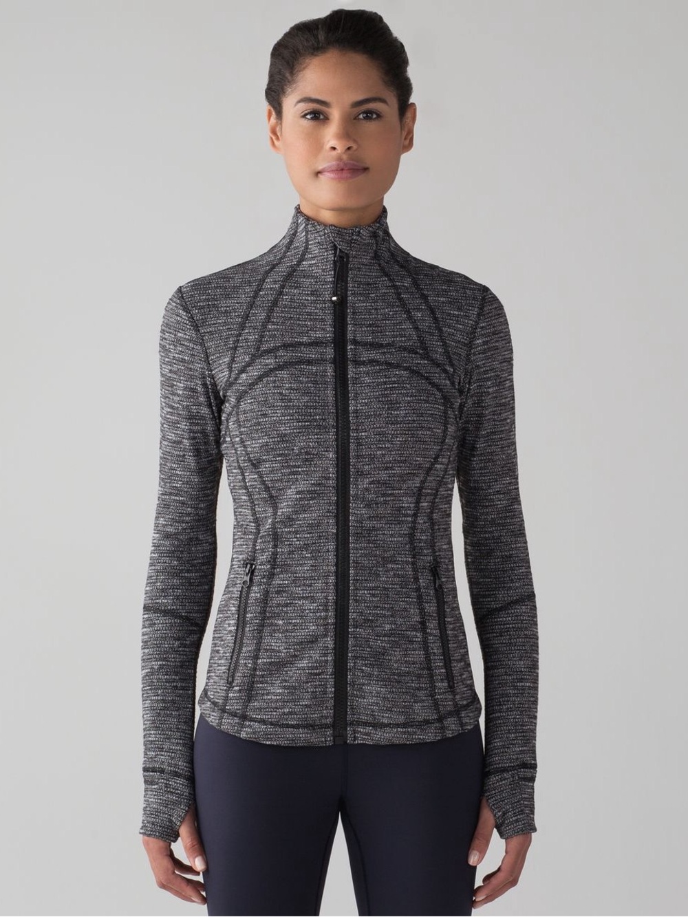 Lululemon Define Jacket Coco Pique Black White Luon Full Zip Size 4